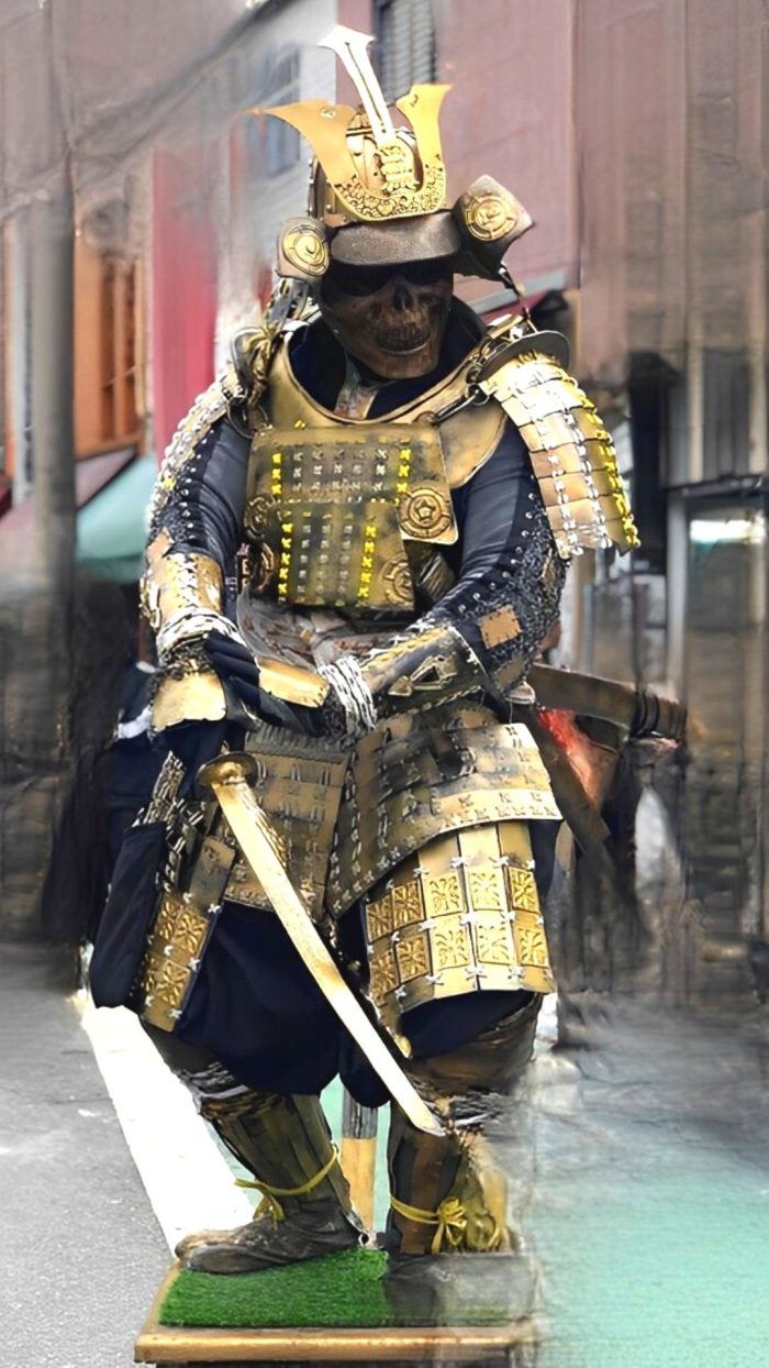 estatua viva samurai