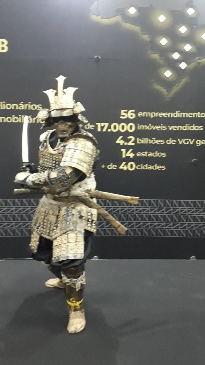 estatua viva samurai