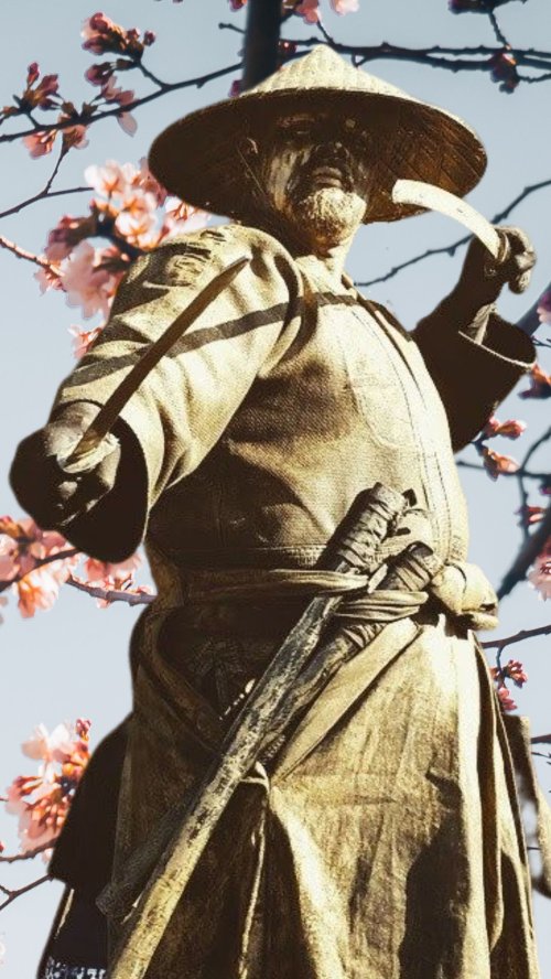 estatua viva samurai